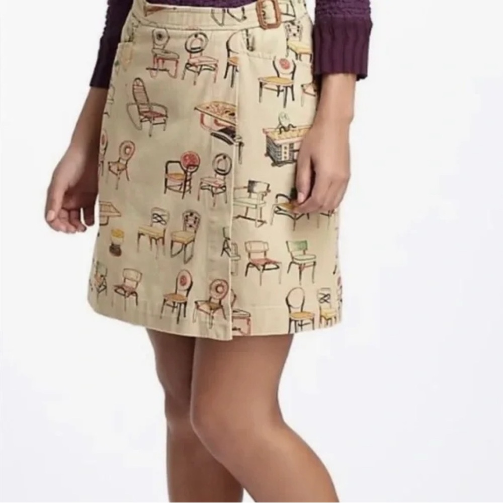 Anthropologie Chairs Canvas Wrap Skirt